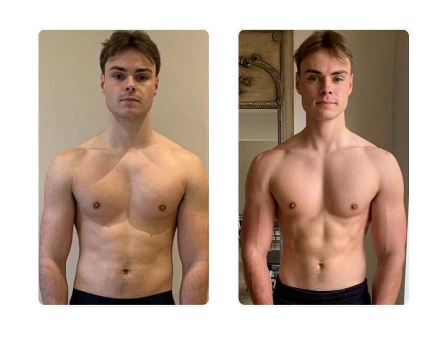 Young male member showing muscle gain